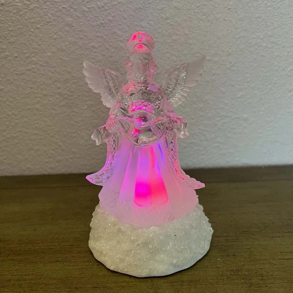 Christmas Angel Hard Plastic Rotating Colors 5.5
